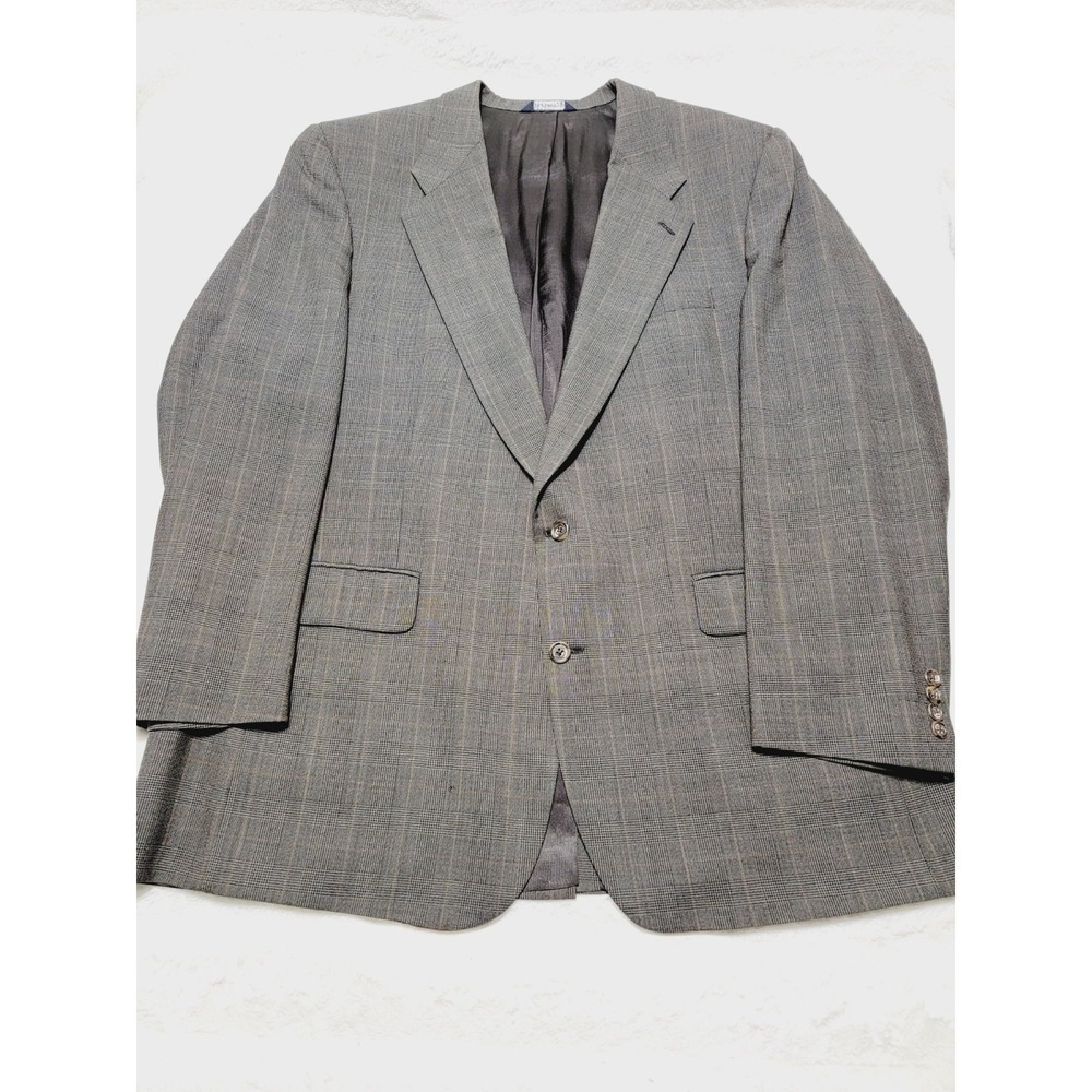 Men’s Burberry Gray Plaid Wool Blend Blazer, XXL tall or XXXL tall